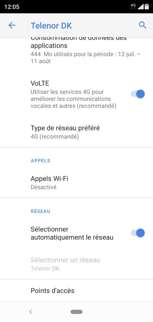 Faites défiler et sélectionnez Points d'accès