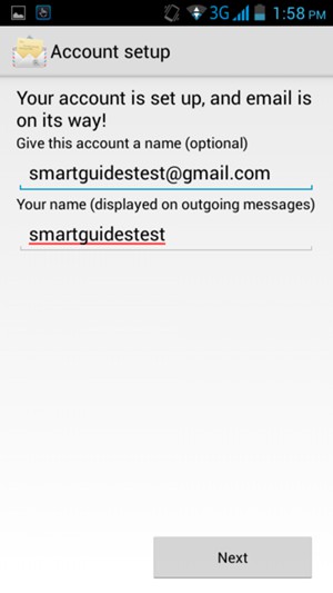 Give your account a name and enter your name. Select Next