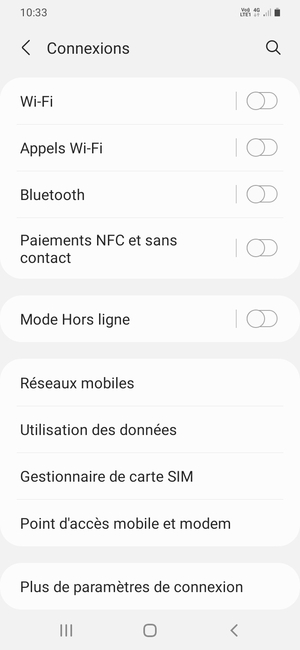 Sélectionnez Réseaux mobiles