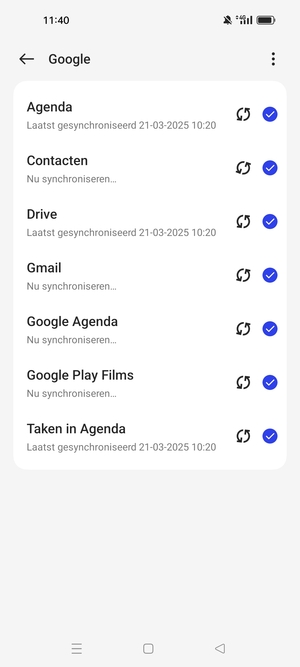 Uw gegevens worden gesynchroniseerd