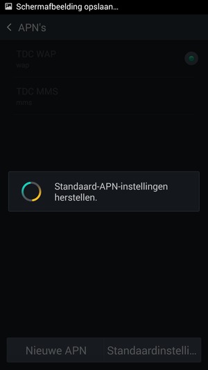 Uw telefoon wordt teruggezet naar standaard internet- en mms-instellingen