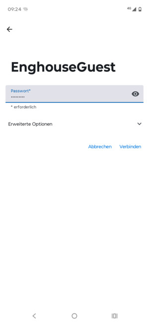 Geben Sie das WLAN-Passwort ein und wählen Sie Verbinden