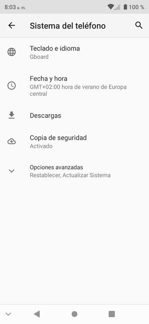 Seleccione :Opciones avanzadas::