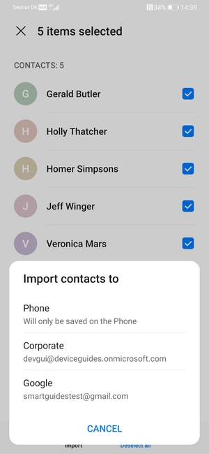 Select your Google account