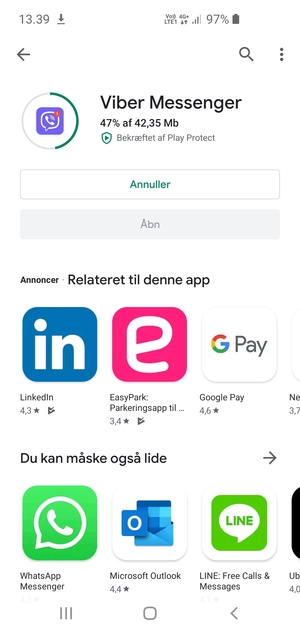Afvent at installeringen er afsluttet