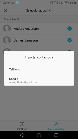 Seleccione su cuenta Google