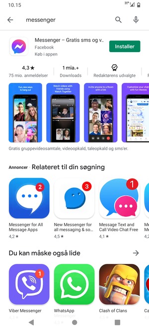 Vælg appen