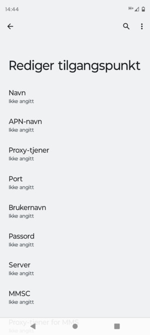 Skriv inn internett-informasjon