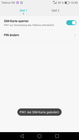 Ihre PIN der SIM-Karte wurde geändert