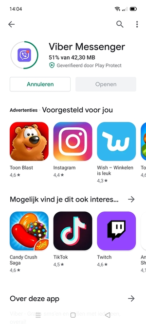 Wacht tot het installatieproces beëindigd is