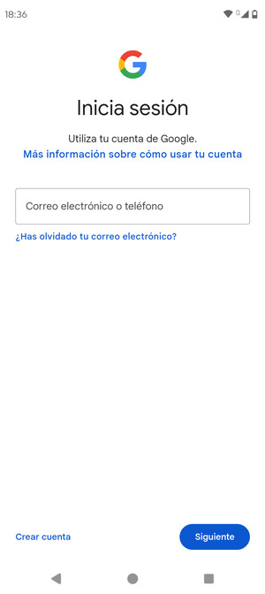 Introduzca su dirección de Gmail y seleccione Siguiente