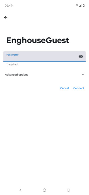 Enter the Wi-Fi password and select Connect