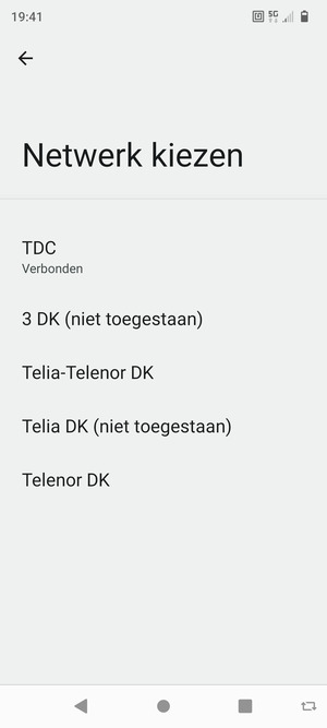 Selecteer een netwerkoperator uit de lijst