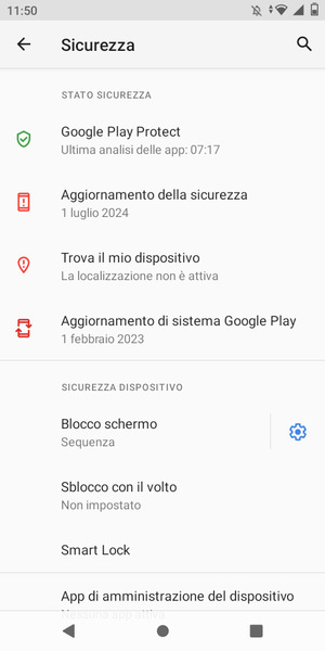 Il tuo telefono è ora protetto dal blocco schermo