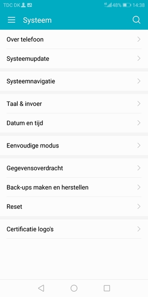 Scroll naar en selecteer Back-ups maken en herstellen