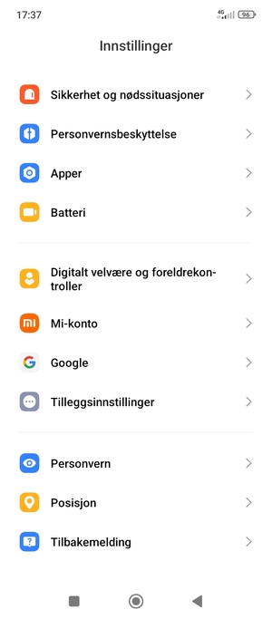 Bla til og velg Posisjon