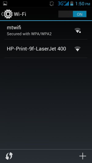 Select the wireless network you want to connect to