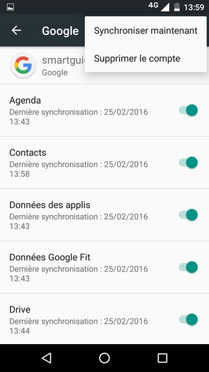 Sélectionnez Synchroniser maintenant