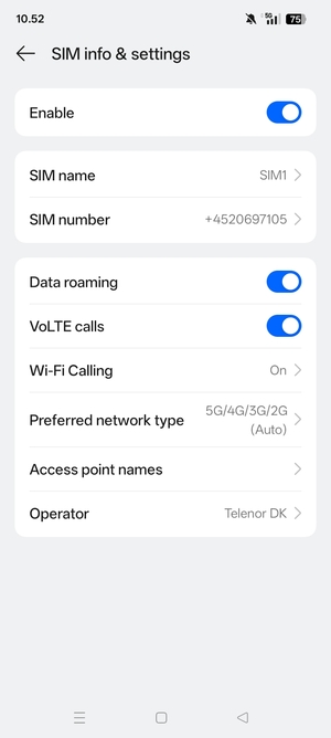 Turn Data roaming on or off