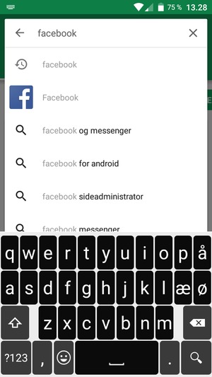 Indtast navnet på appen og vælg Søg