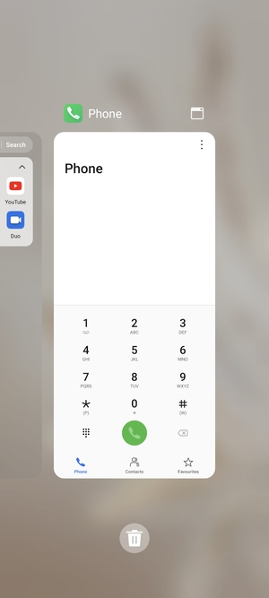 Select the Delete  icon to close all running apps