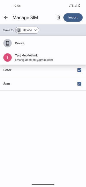 Select your Google account
