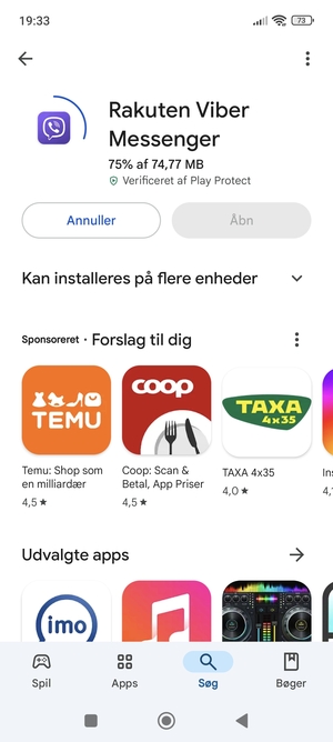 Afvent at installeringen er afsluttet