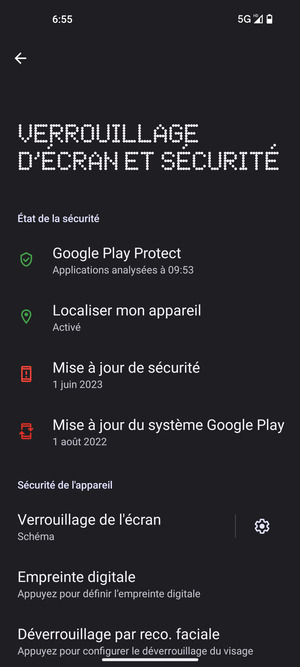 Votre téléphone est maintenant sécurisé par un écran de verrouillage