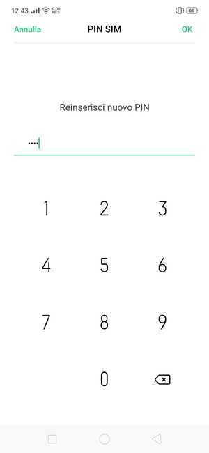 Conferma il nuovo PIN SIM e seleziona OK
