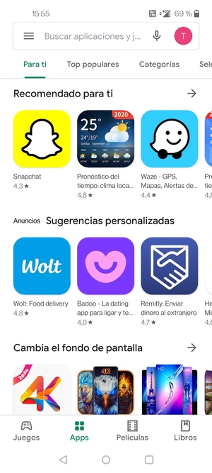 Seleccione la barra de Búsqueda