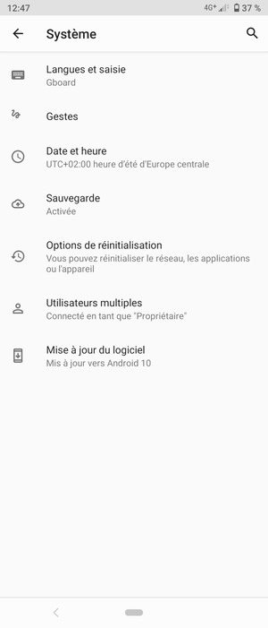 Sélectionnez Mise à jour du logiciel