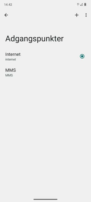 Vælg internetadgangspunktet