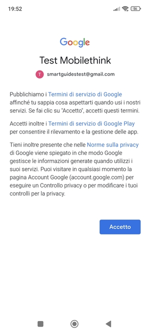 Seleziona Accetto