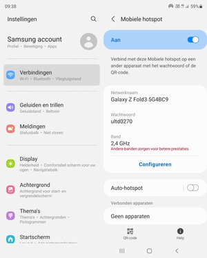 Uw telefoon is nu geïnstalleerd voor gebruik als modem