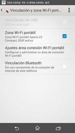 El teléfono ha sido configurado para su uso como módem