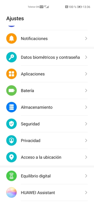 Desplácese y seleccione Batería