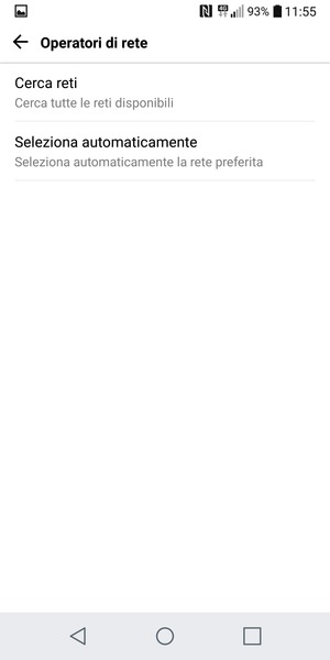 Seleziona Cerca reti
