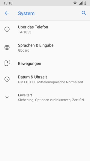 Wählen Sie Erweitert