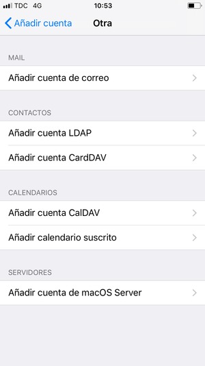 Seleccione Añadir cuenta de correo