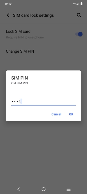 Enter your Old SIM PIN and select OK