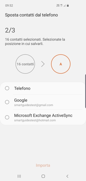 Seleziona il tuo account Google