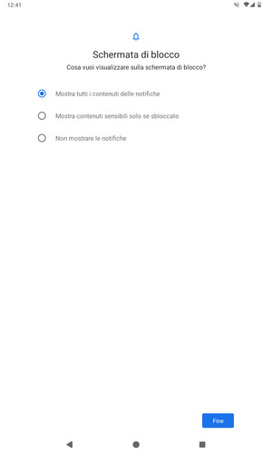 Seleziona la tua opzione preferita e poi Fine