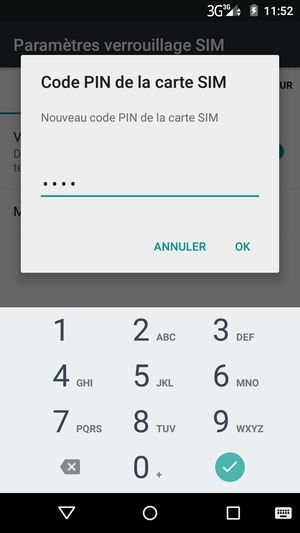 Saisissez votre Nouveau code PIN de la carte SIM et sélectionnez OK