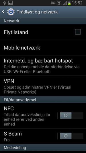 Vælg Mobile netværk