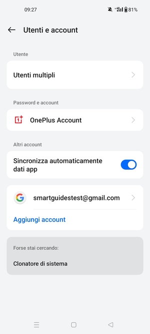 Seleziona il tuo account Google