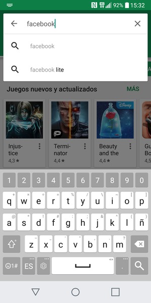 Introduzca el nombre de la aplicación y seleccione Buscar
