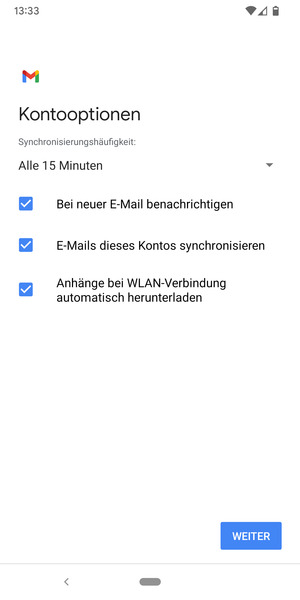 Wählen Sie WEITER