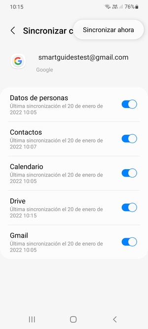 Seleccione Sincronizar ahora