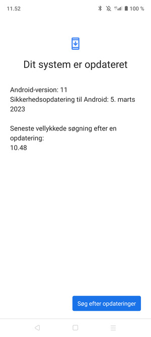 Hvis din telefon er opdateret, vil du se følgende skærmbillede