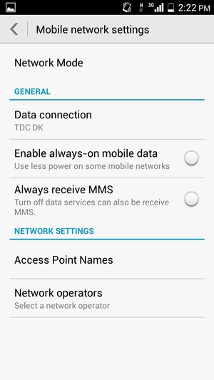 Select Access Point Names
